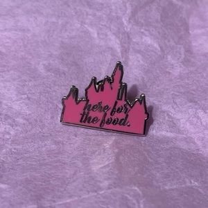 “here for the food” disneyland | disneyworld | disney castle enamel pin